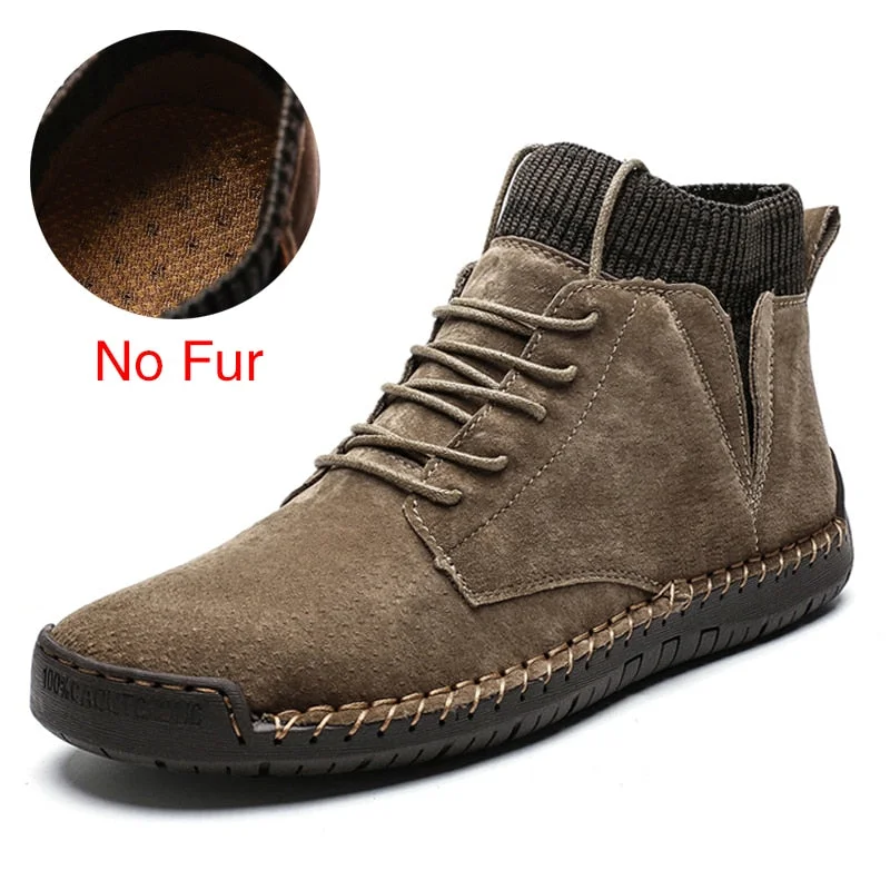DEKABR Brand Men Snow Boots Winter Plush Warm Men Motorcycle Boots Lace-Up Non-slip Male Ankle Boots Autumn Man Work Shoes