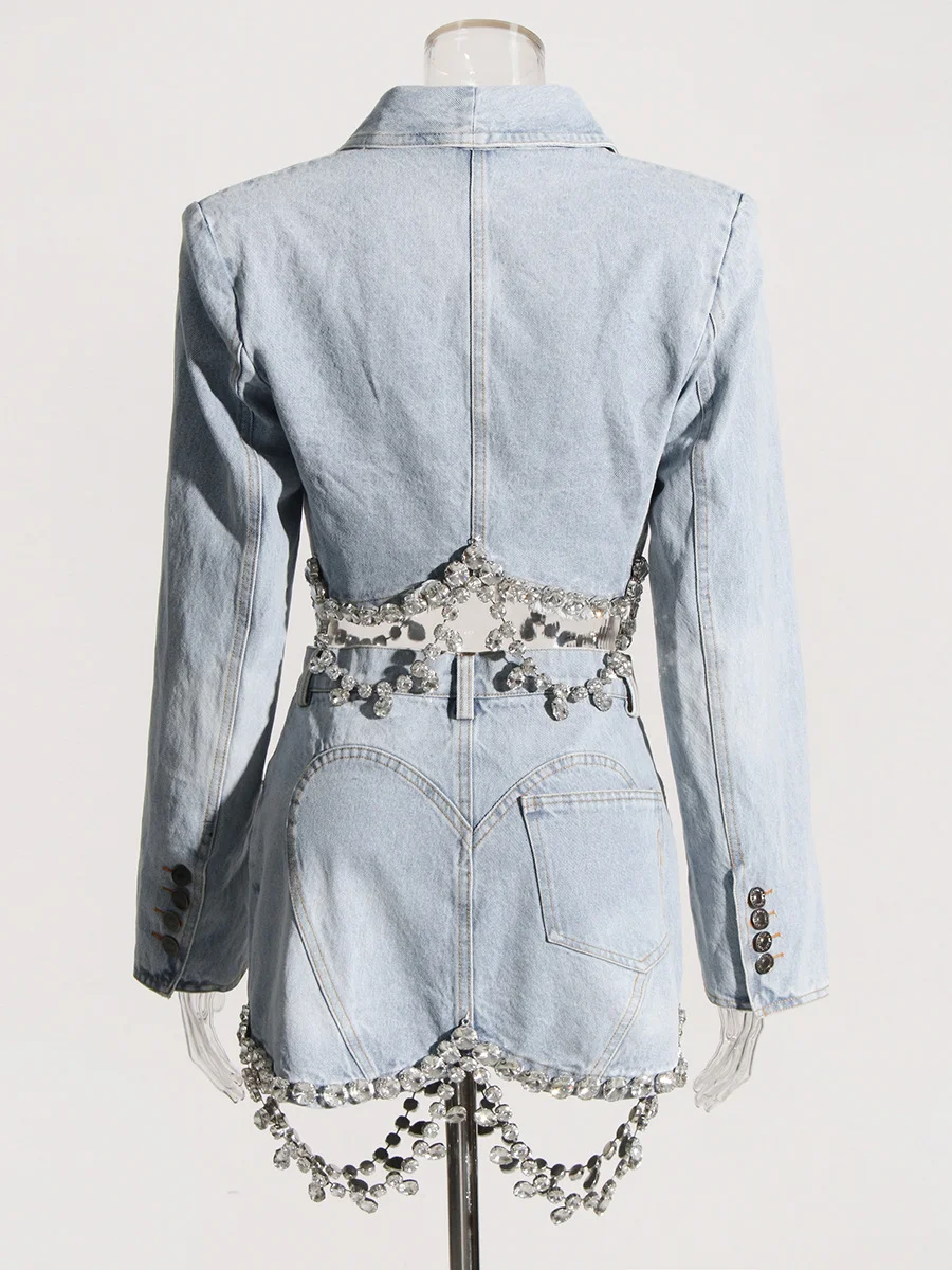 Nigikala Nigikala New Sexy Hot Girl Wind V Neck Long Sleeve Waist Top Design Sense Short Skirt Half Body Box Suit Girl