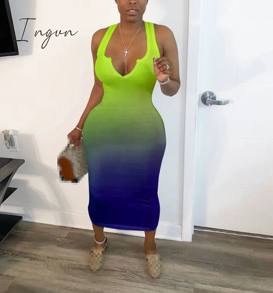 Ingvn - Dress Women Dresses Sexy Long Summer Clothes For V - Neck Wholesale Dropshipping 02 / S