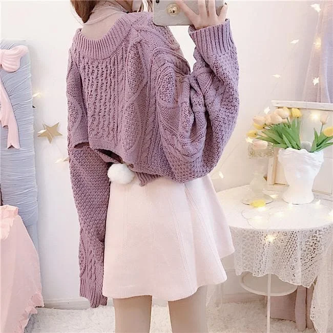 3 Colors Pastel Bow Dress/Sweater/Tulle Shirt SP13433