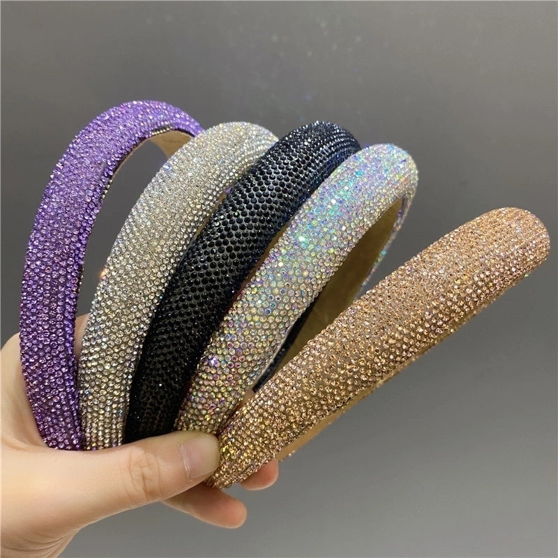 Women’s Glam Minimalist Solid Color Diamond Hair Band