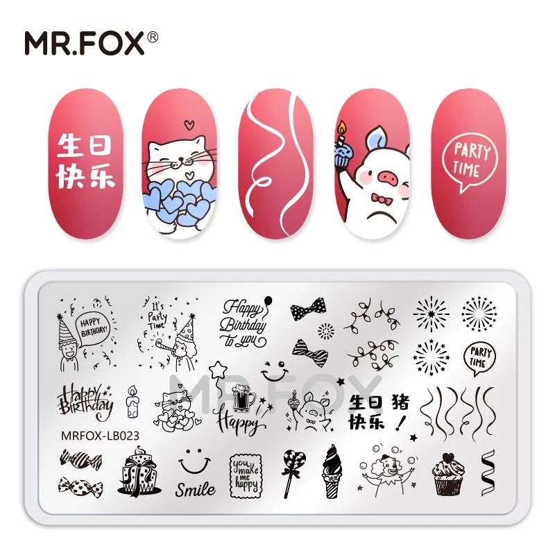 MRFOX New Nail Art Stamping Plates 6.5*12.5cm  Lace Stamping Plate Nail Art ImagePlate Equipment Stamp Stamping Plates Manicure