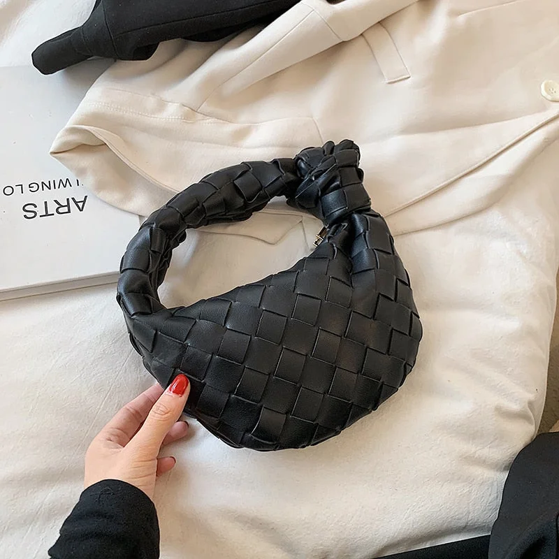 Woven Small Tote bag 2021 Summer New High-quality Soft PU Leather Women's Designer Handbag Luxury brand Hand bag Phone Purses