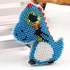 Bead Embroidery - Dinosaur Beaded Counted Cross Stitch Keyring