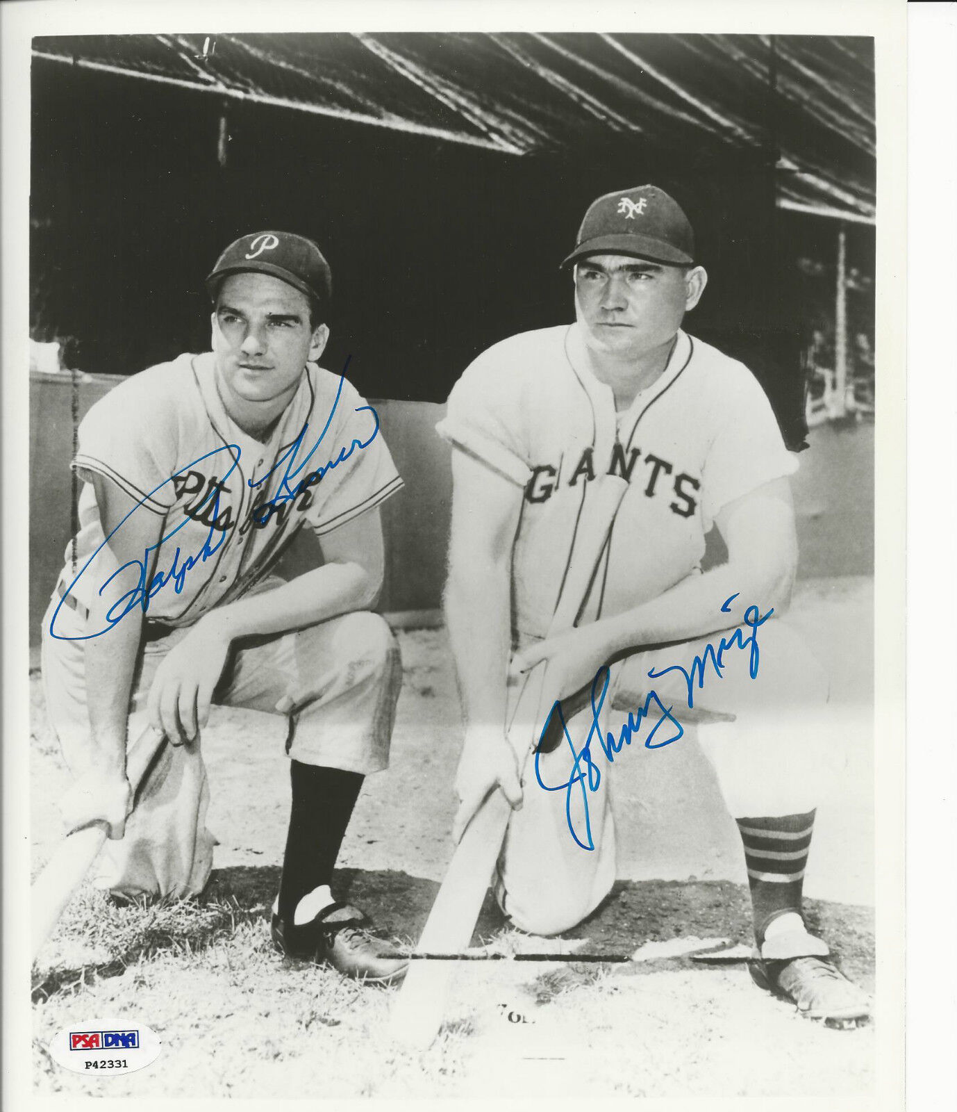 Autographed 8x10 RALPH KINER & JOHNNY MIZE Pirates and Giants Photo Poster painting - PSA