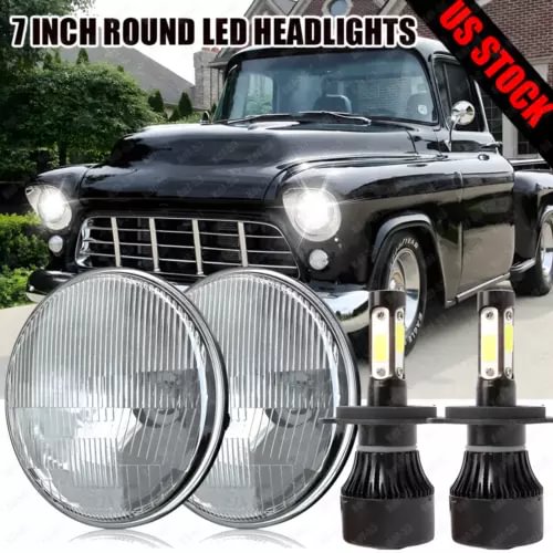 Dronehint For Chevy Pickup Truck 3100 Pair 7" Inch car Headlight Parts round HI/LO Beam (For: Kenworth) Parts