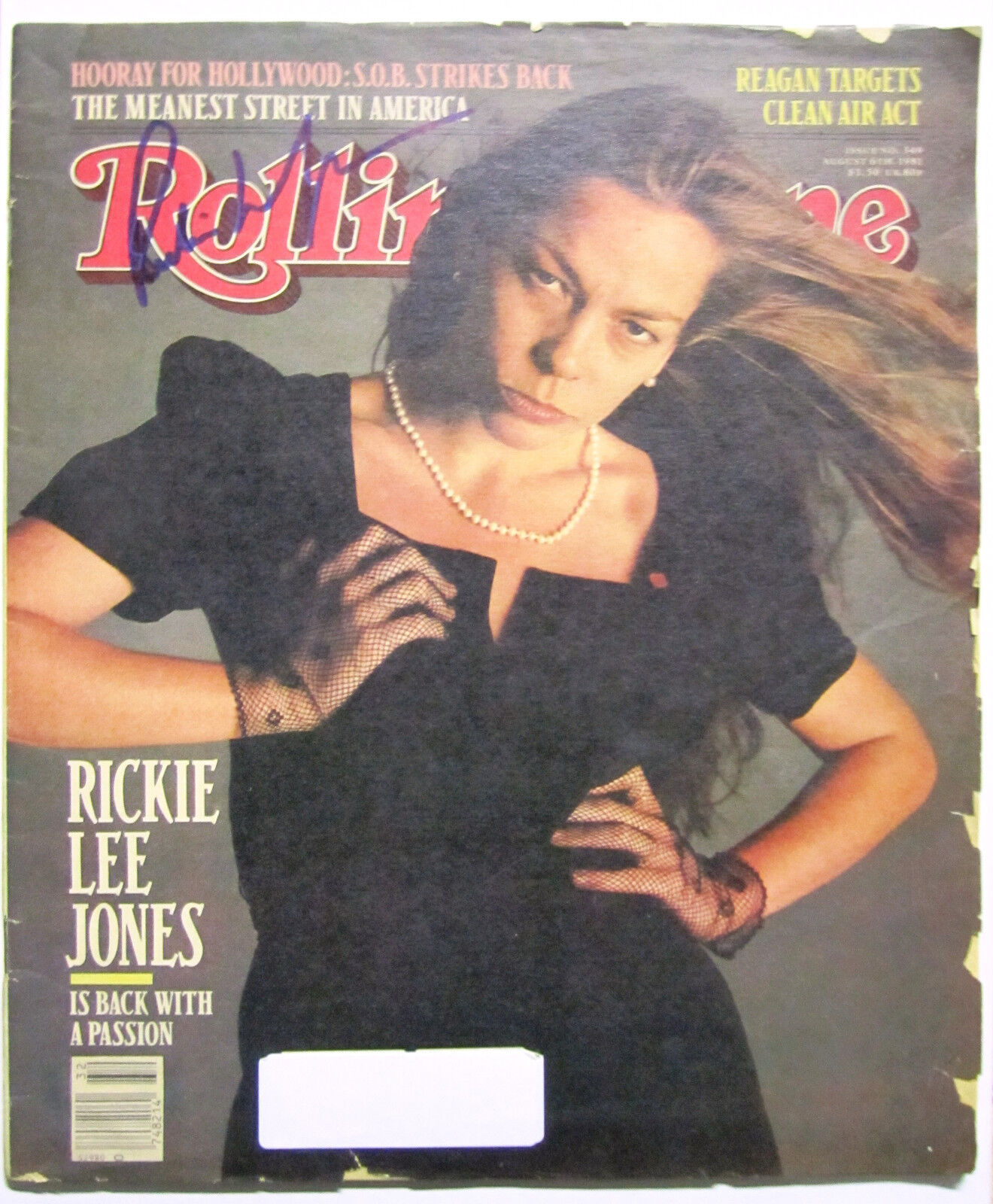 Rickie Lee Jones hand SIGNED vintage 1981 Rolling Stone magazine JSA COA