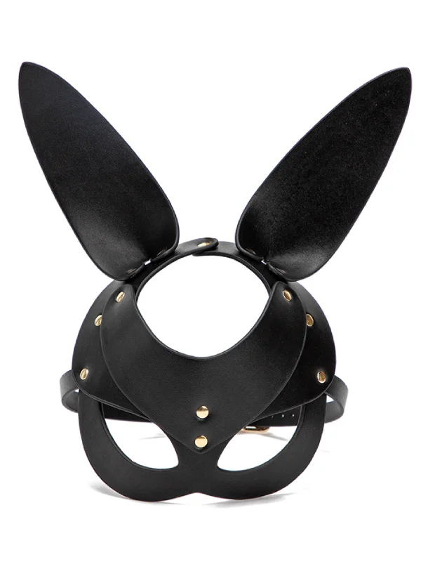 SM Faux Leather Blindfold with Ear - Rose Toy