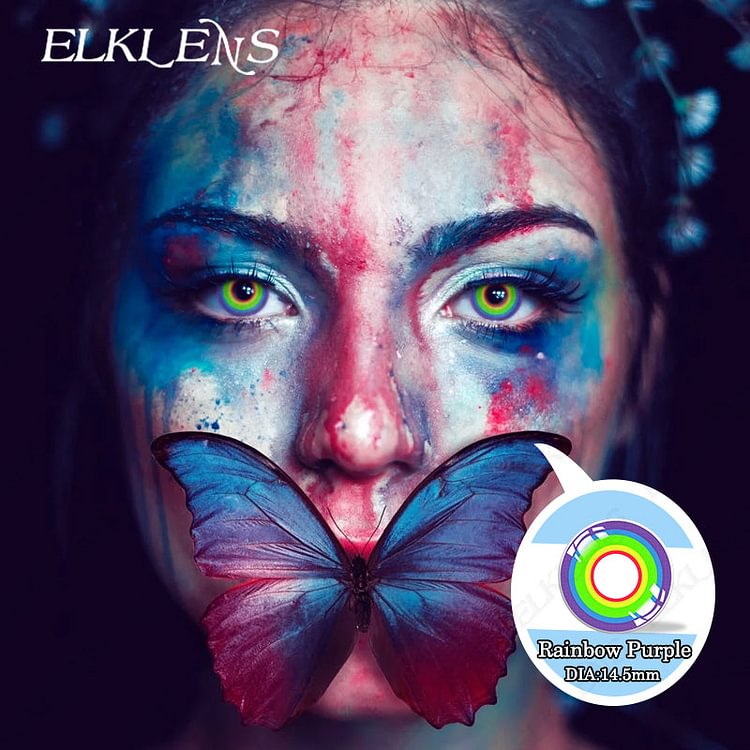 Halloween Rainbow Purple Cosplay Contact Lenses