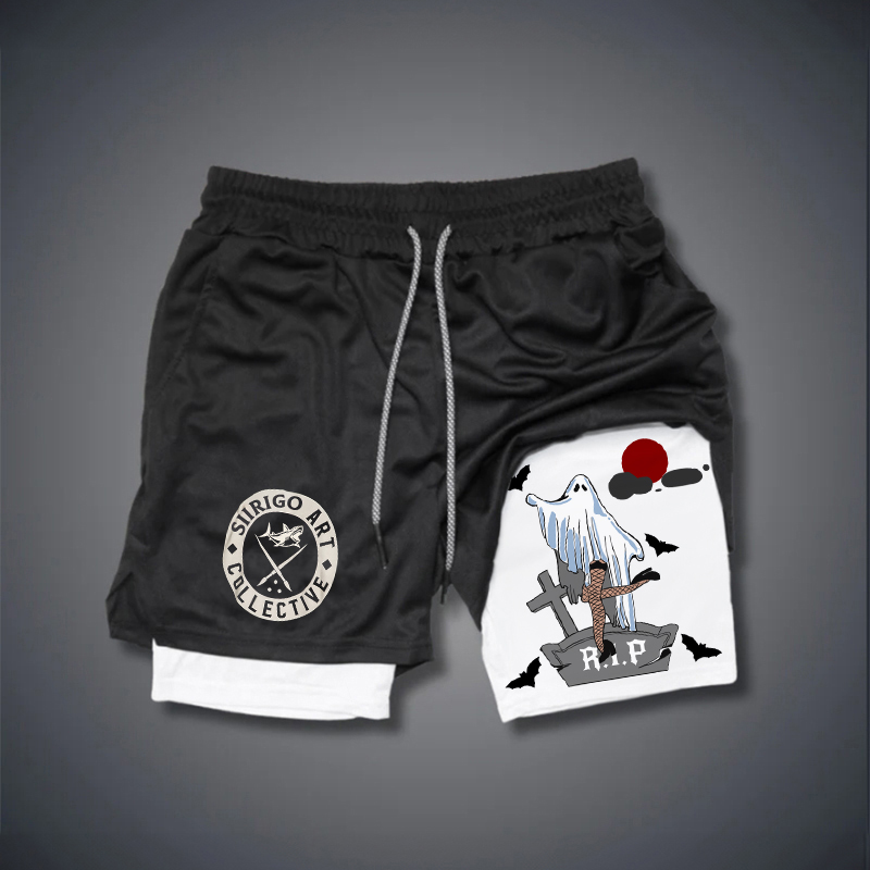 I DANCE ON YOUR GRAVE Graphic Print GYM PERFORMANCE SHORTS