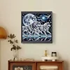 Meute de loups au clair de lune-peinture diamant en forme spéciale-30*30cm