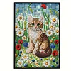 Flower Cat 5D DIY Diamond Art Painting Notebook Kit 50 Pages A5 Rhinestone Art Painting Notebook Kit for Adults Beginners Holiday Birthday Gift