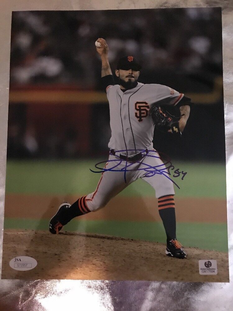 SERGIO ROMO Signed SAN FRANCISCO GIANTS 8X10 Photo Poster painting JSA/COA