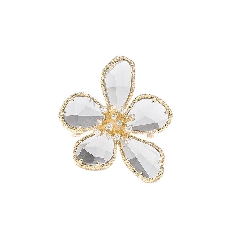Retro Pin Flower Alloy Inlay Artificial Crystal Rhinestones Women’S Brooches