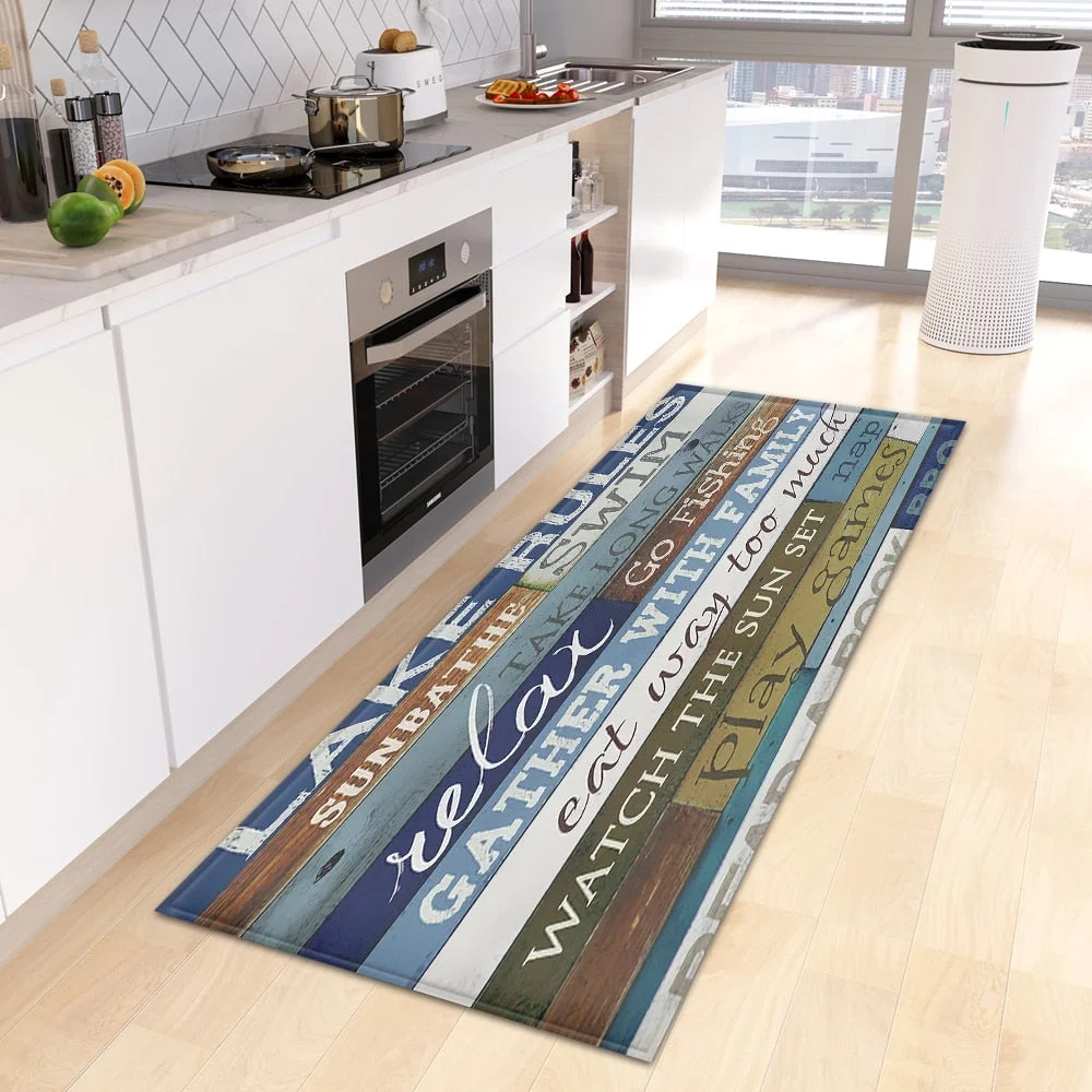 Modern Kitchen Mat Hallway Entrance Doormat Home Bedroom Bedside Living Room Children Decoration Carpet Bath Anti-Slip Floor Rug