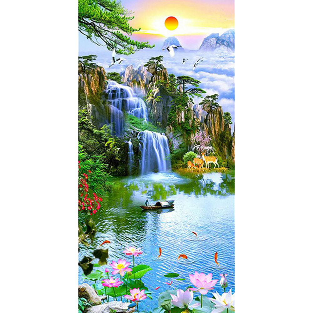 

45*85CM - Round Drill Diamond Painting - Fantasy Nature, 501 Original