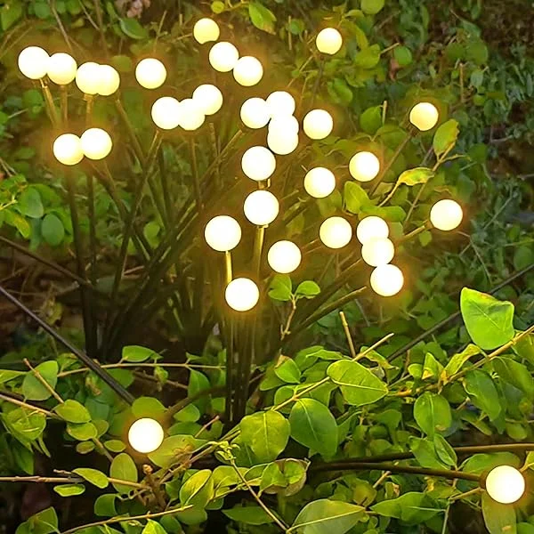 Solar Garden Lights, 10LED Solar Powered Firefly Lights, 4Pack Solar Outdoor Lights, Solar Lights, Swaying Garden Lights with 2Mode Twinkling / Steady-ON for Yard Garden Pathway Patio, Warm White