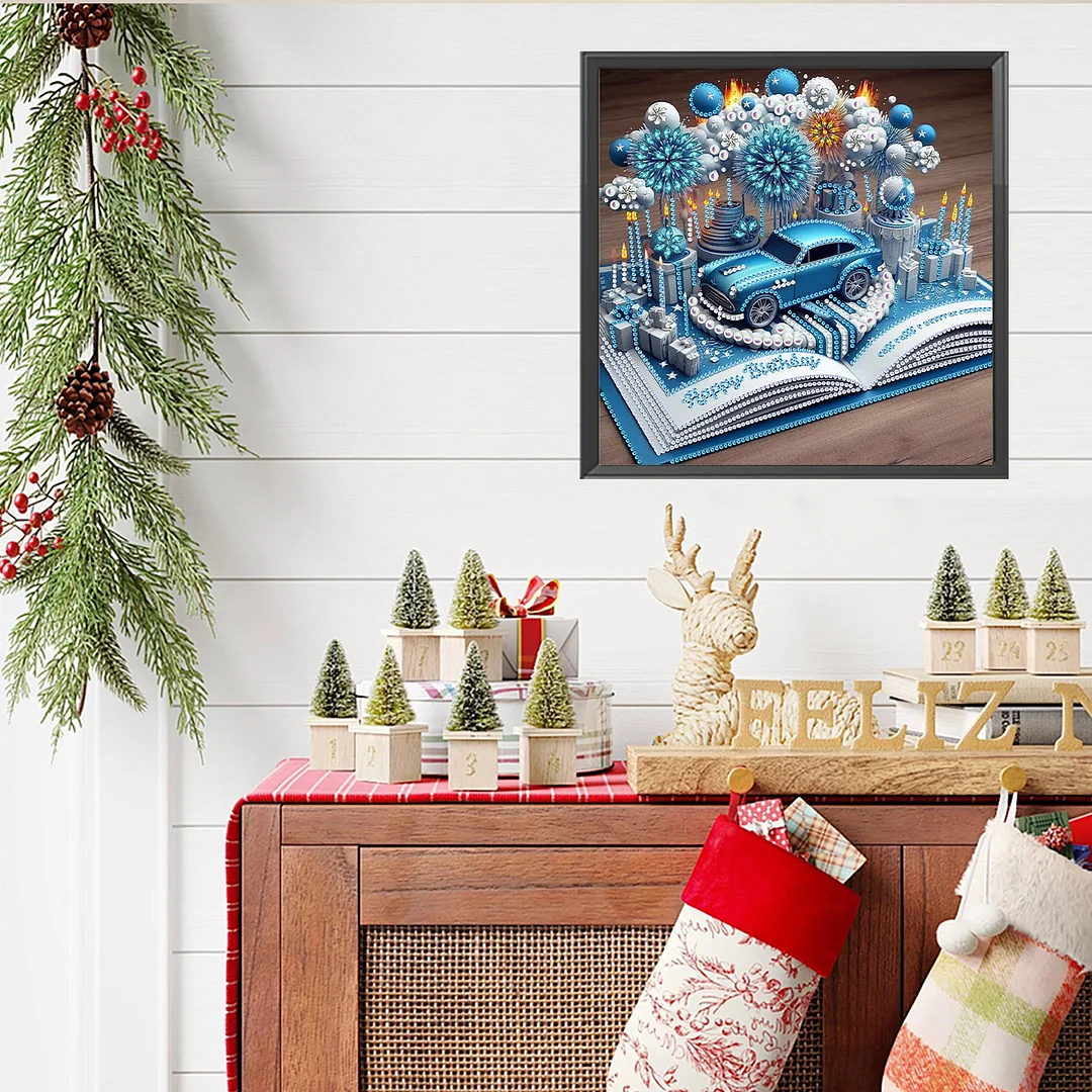 Flowers Book - Diamond Painting - Partial Special Shaped Drill(Canvas|30*30cm)