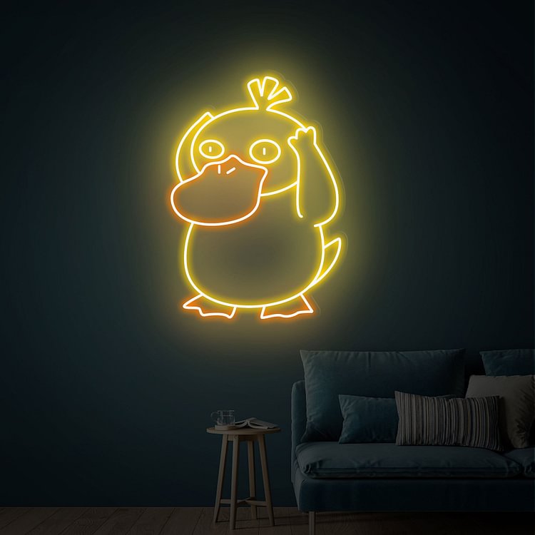 Anime Neon Sign Psyduck Neon Sign Psyduck Pokemon Animal Led Sign Custom Neon Sign Wall Decor Game Room Led Sign Best Gifts Christmas Gifts Anime Led Sign