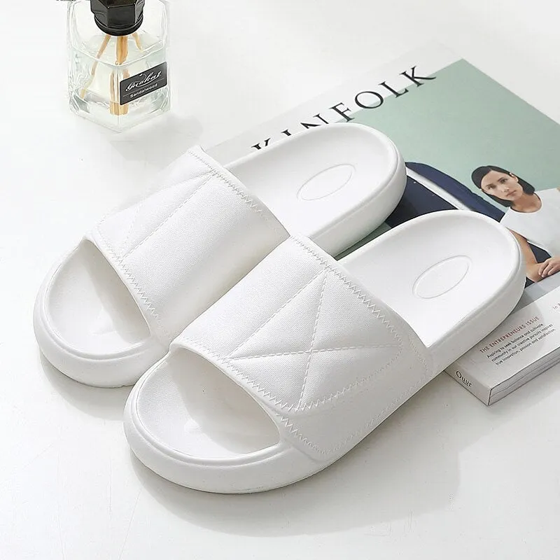Women Indoor Floor Flat Shoes Summer Non-slip Flip Flops Bath Home Slippers Female Slipper Comfortable Mens Shoes House  Slipper