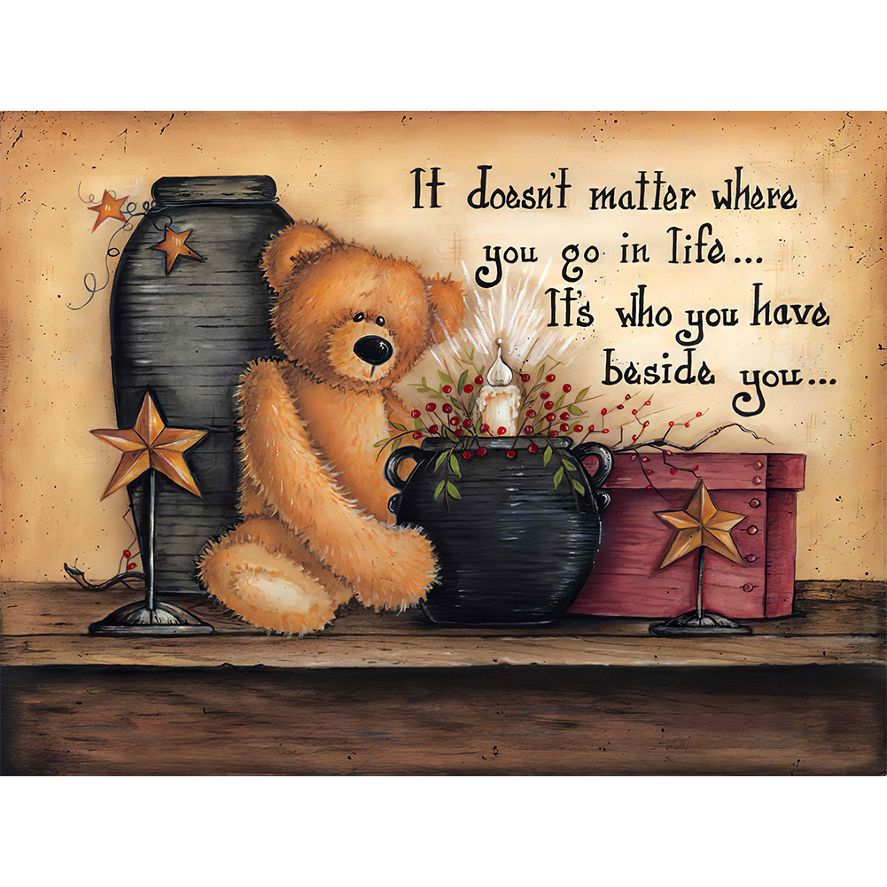 

(Multi-Size) Teddy Bear - Round/Square Drill Diamond Painting - 40*30CM, Round diamond 30*40cm, 501 Original