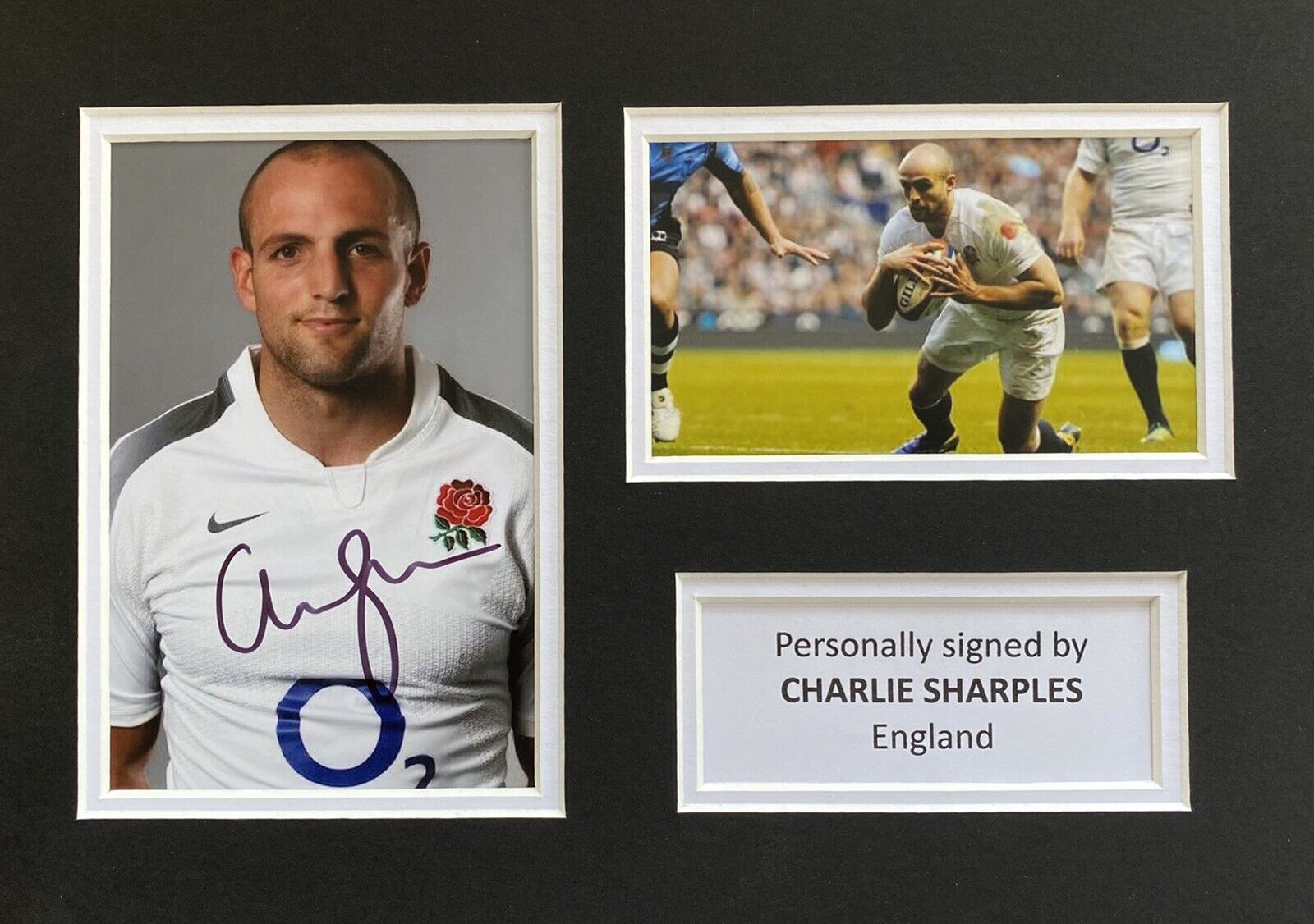 Charlie Sharples Genuine Hand Signed England Photo Poster painting In A4 Mount Display