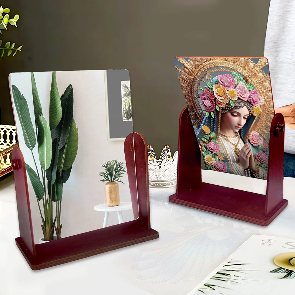 Praying Lady Special Shape Diamond Painting Mirror Table Top Diamond Mirror Kit