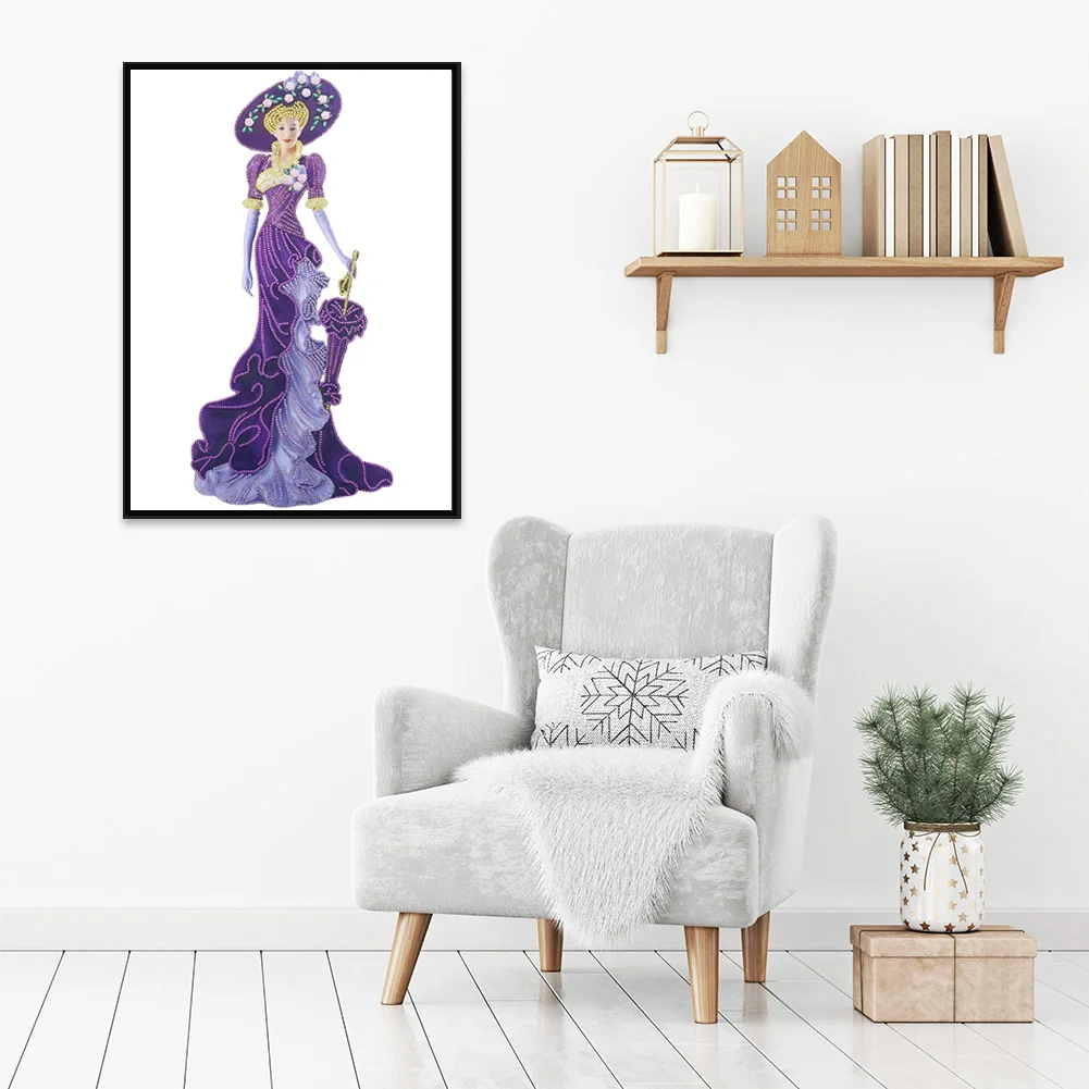 Diamond Painting - Special Shaped Drill - Dress Lady(30*60cm)
