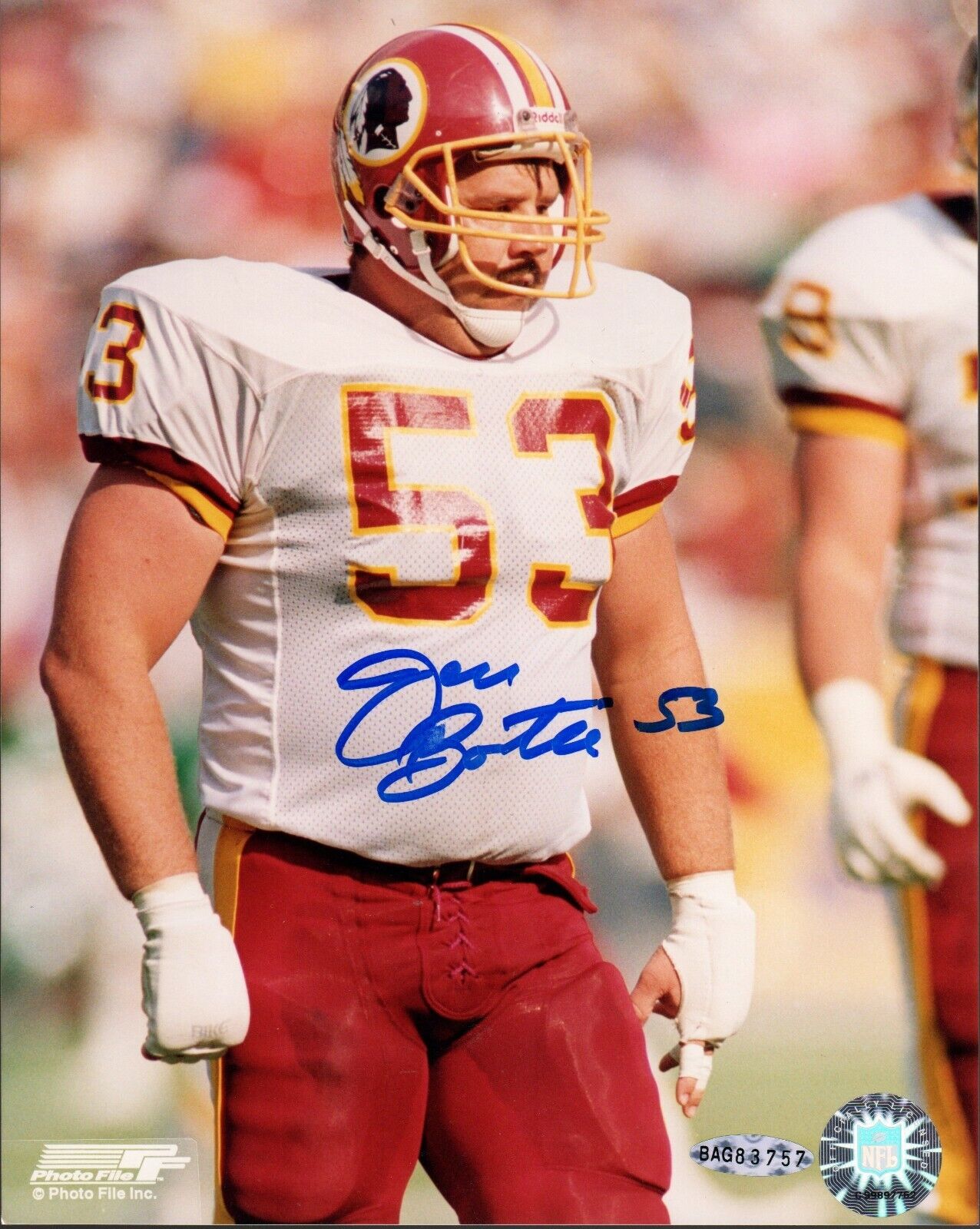 Washington Redskins Jeff Bostic UDA Upper Deck Authentic Signed Photo Poster painting Autograph