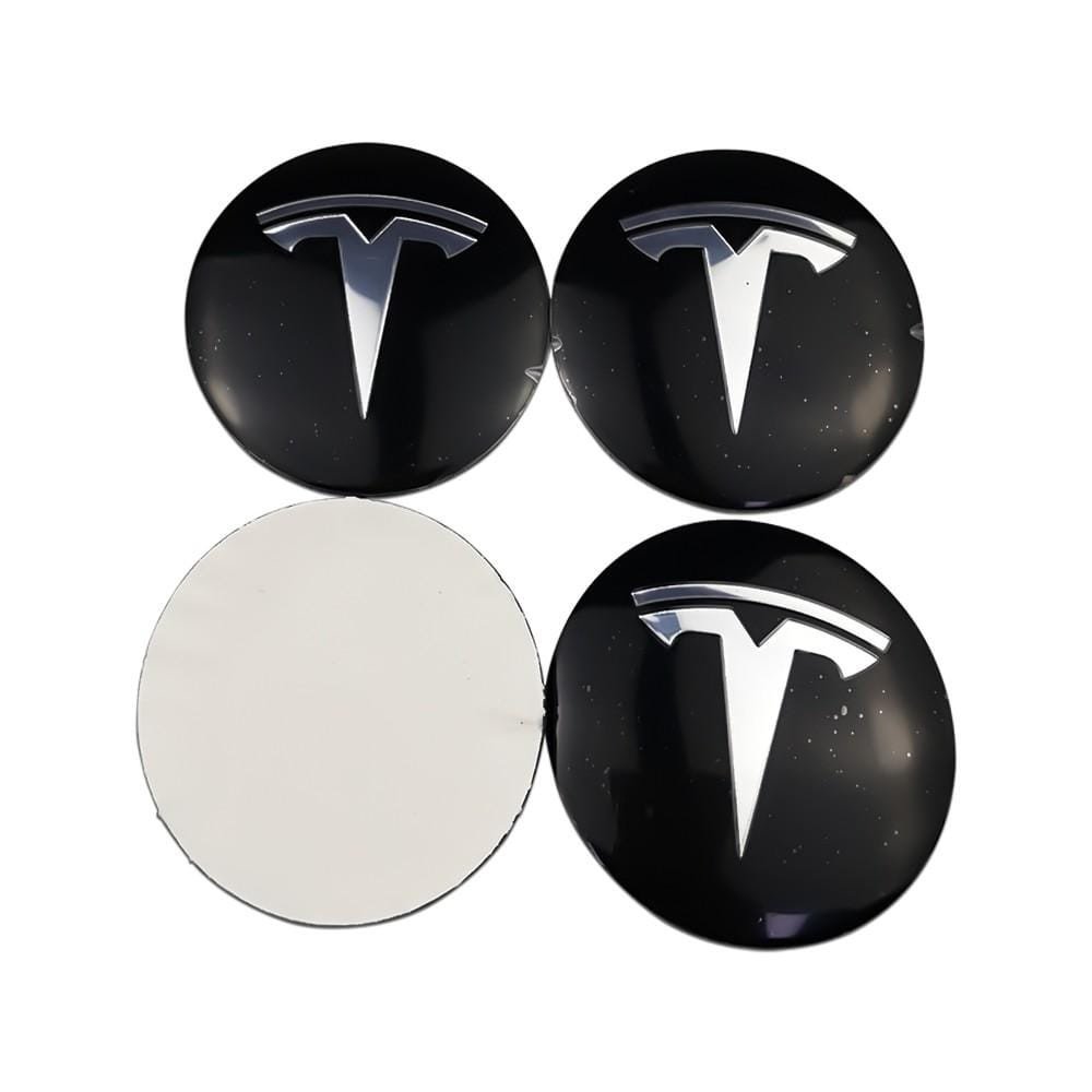 4PCS 56mm Tesla Logo Car Wheel Center Hub Cap Sticker Auto Tire Emblem ...