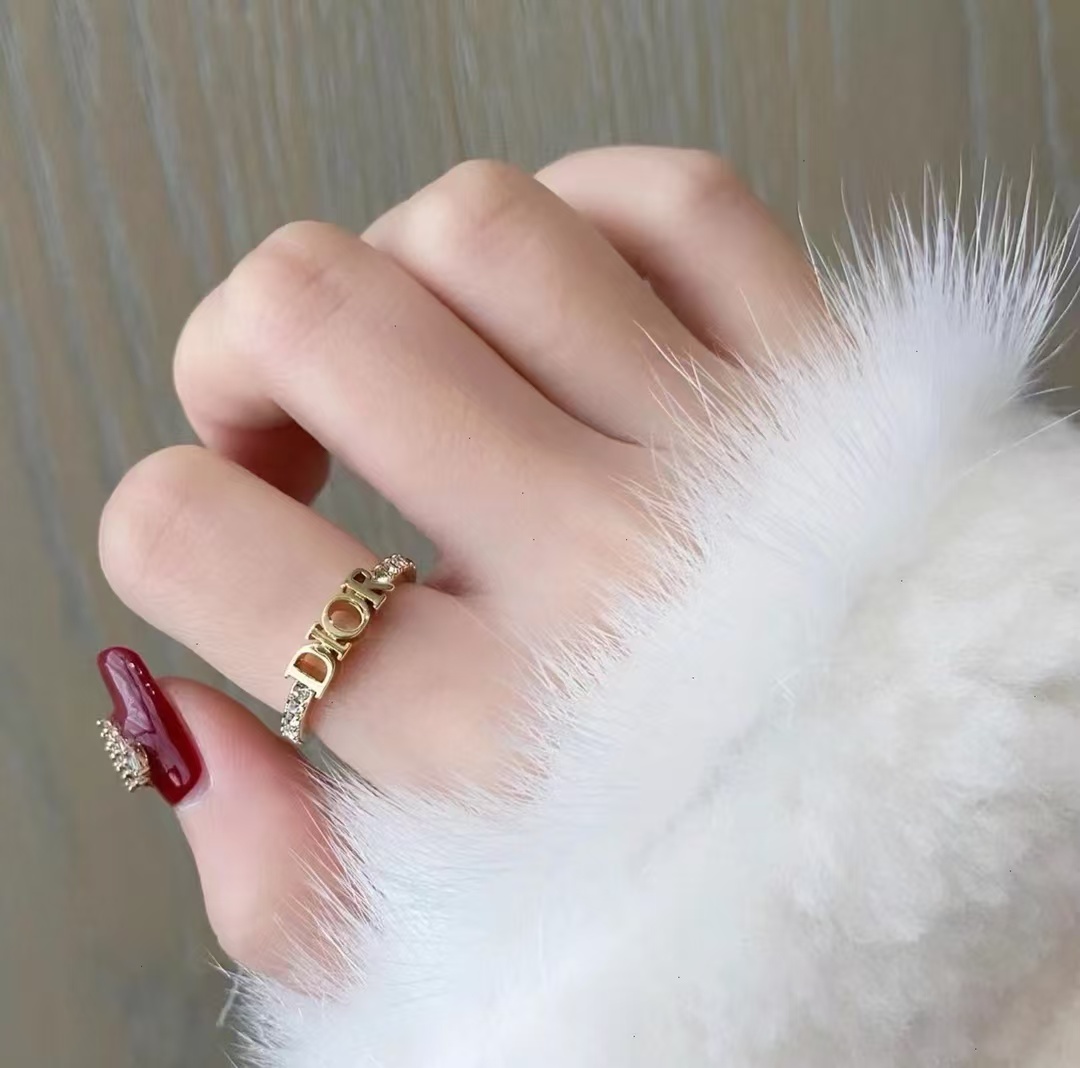 Buy replica Dior Letters Diamond Paved Ring and replica jewelry from PICKS Jewelry