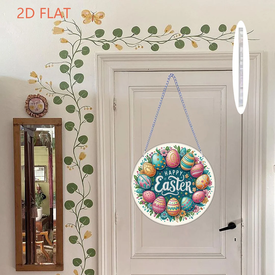 Easter 2D Flat DIY Hanging Diamond Art Ornament Home Window Pendant (Easter Egg)