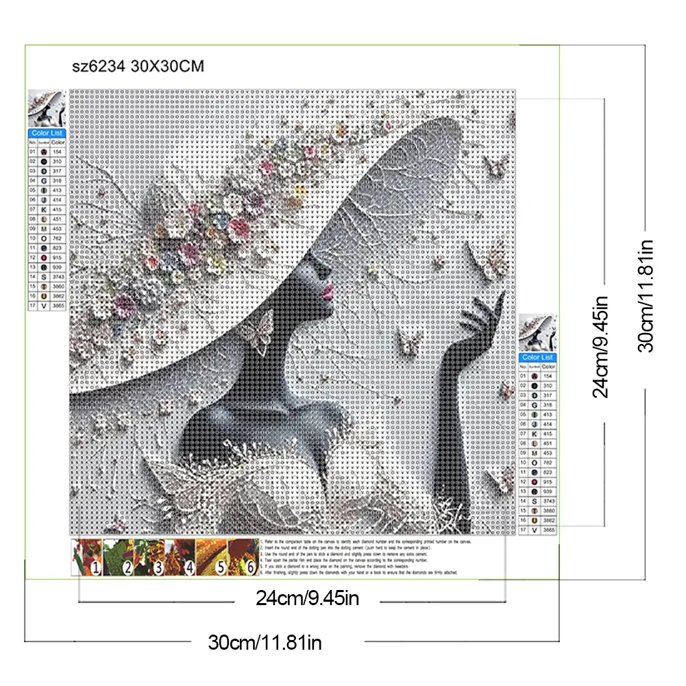 Diamond Painting - Full Round Drill - Elegant Lady(Canvas|30*30cm)