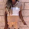 Women's Stitching Hooded Pocket Short Sports Suit Sportswear