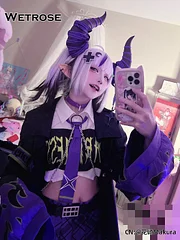[Wetrose] In Stock La+ Darknesss Hololive JP Vtuber Laplus ラプラス・ダークネス Cosplay Costume Jirai Kei Wig Full Set