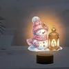 Acryl Weihnachten Schneemann doppelseitig - 5d DIY Bastellampe