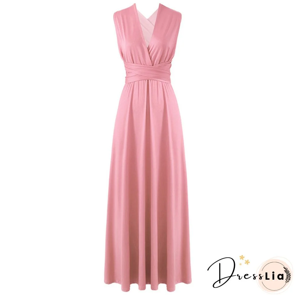 Women's Chic Wrap Maxi Dress Multi Way Wear Party Wedding Bridesmaid Dresses Evening Cocktail Long Prom Gown
