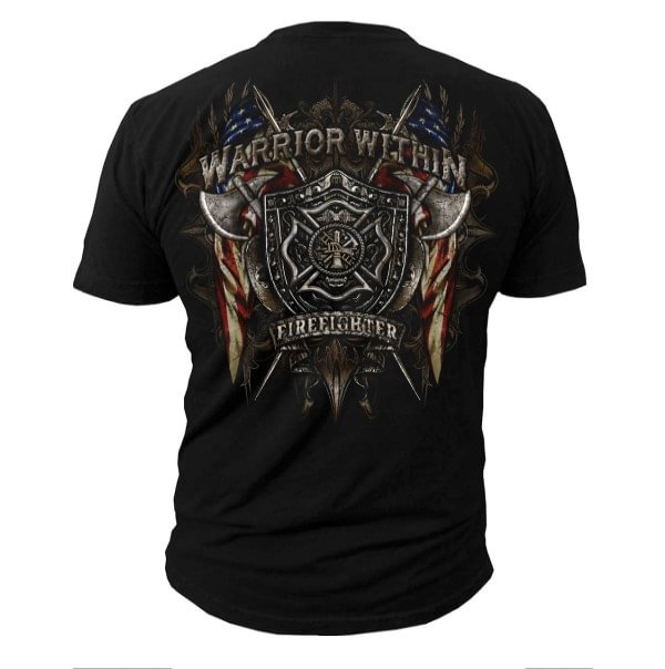 Warrior Within Firefighter Men's Cotton Print T-Shirt