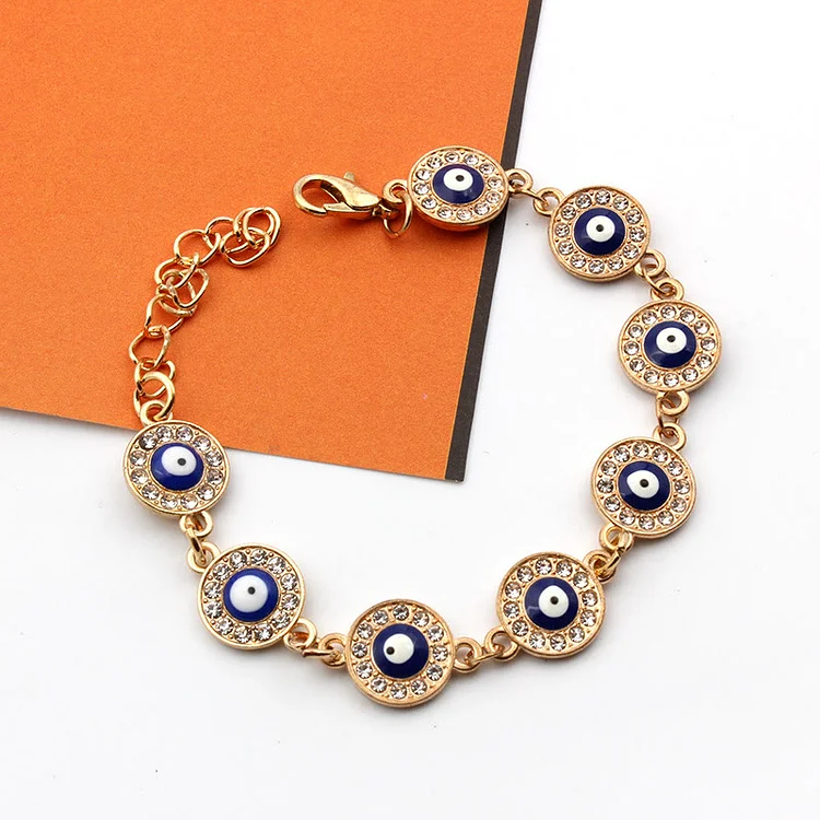 Olivenorma "Always Protected" Gold Chain Evil Eye Bracelet 