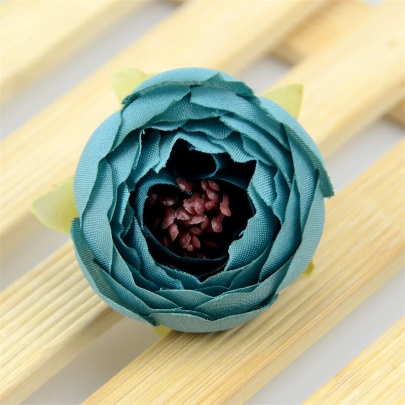 30pcs 3.5cm Mini Artificial Rose Bud Cut Flower Head Wedding Christmas Decoration DIY Sreath Gift Craft Flowers Accessories