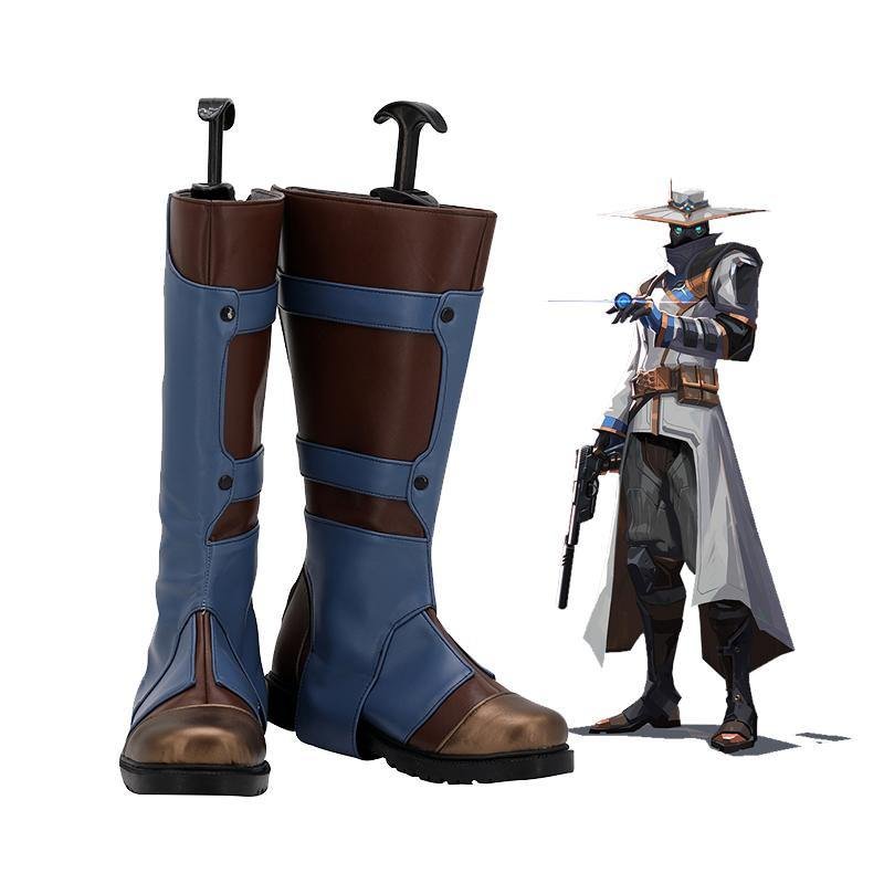 Cypher Valorant der Hacker aus Marokko Sentinel Cypher Stiefel Cosplay Schuhe