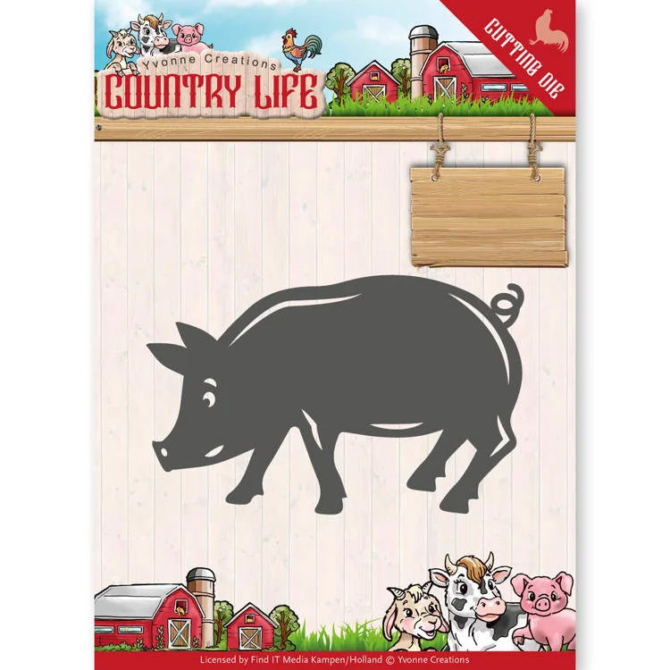 Piggy Craft metal cutting dies cut die mold Animal farm cart frame Scrapbook paper craft knife mould blade punch stencils dies