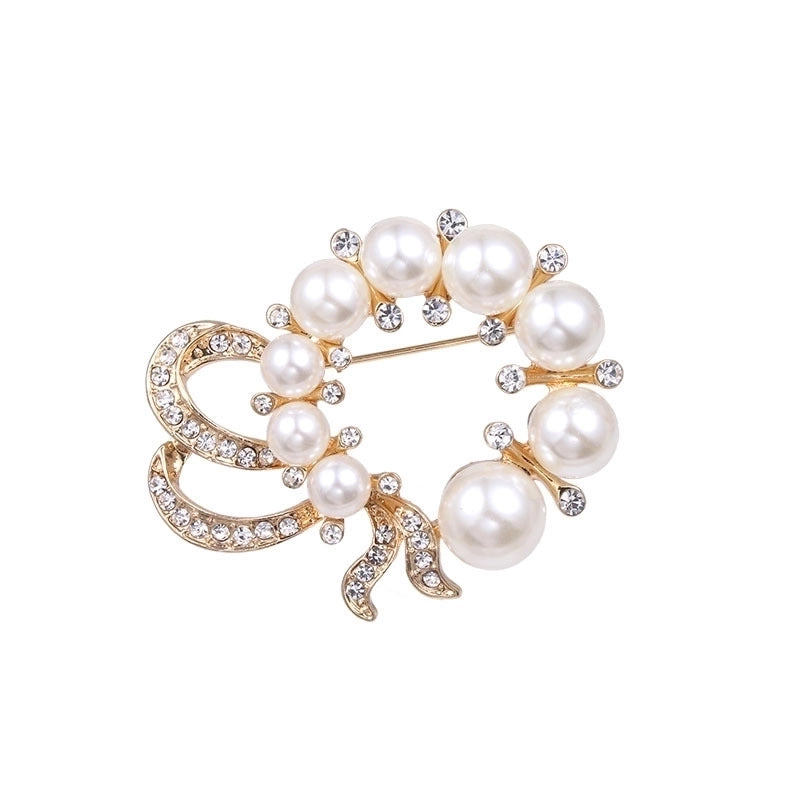Glam Pin Geometric Alloy Inlay Artificial Pearls Rhinestones Women’S Brooches