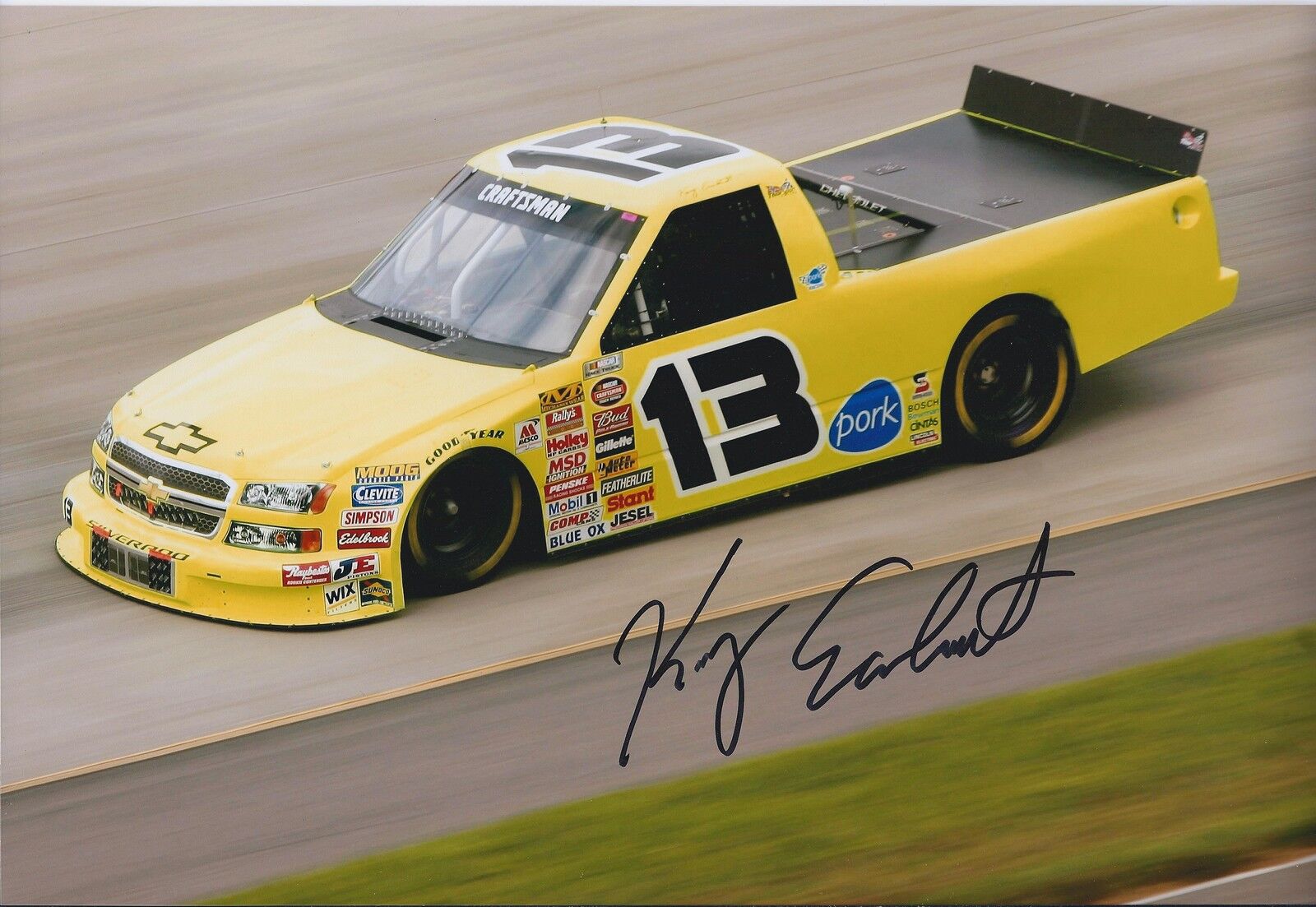 Kerry EARNHARDT SIGNED CHEVROLET COA Genuine Autograph 12x8 Photo Poster painting AFTAL