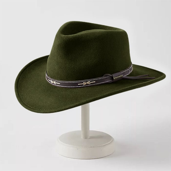 Crushable Wool Cowboy Hat-Grass Green 