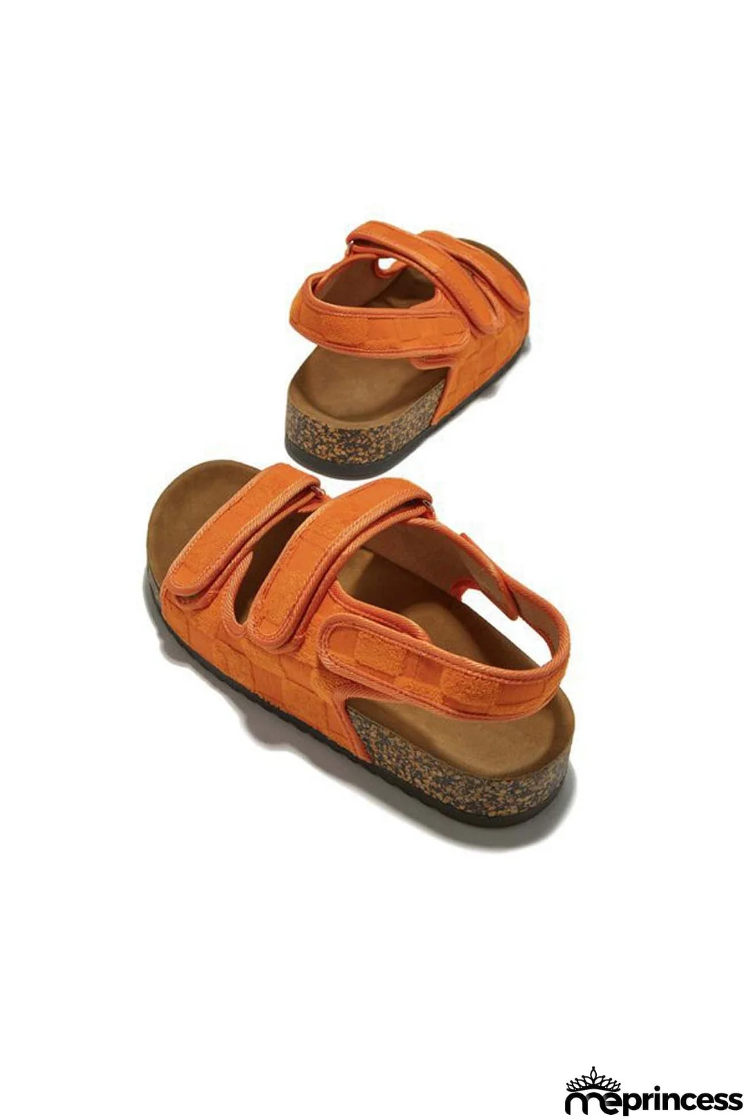 Solid Color Velcro Straps Flatform Sandals