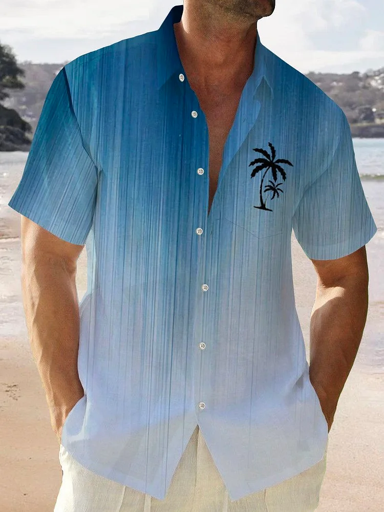 Mens Hawaiian coconut print Plus Size Shirt 30