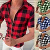 Gioiacombo&trade; Camicia a maniche corte da uomo con stampa check