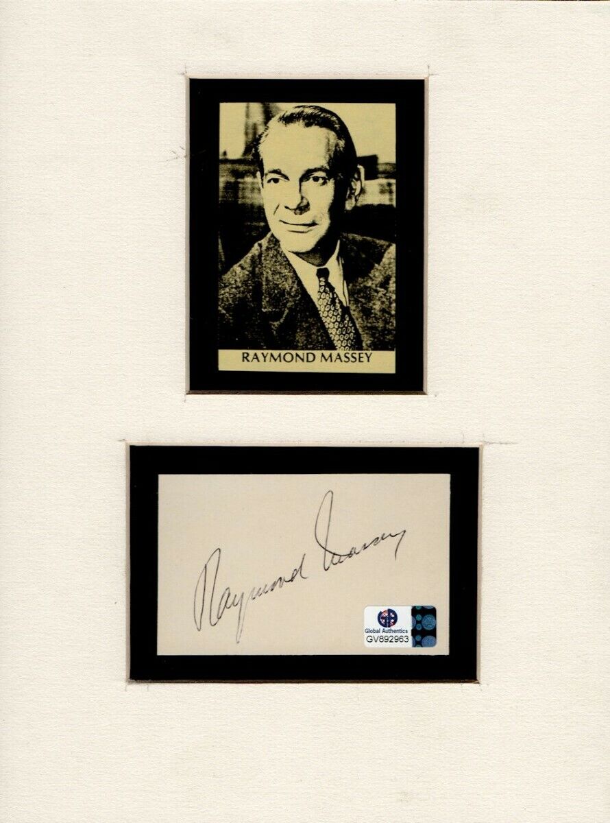 Raymond Massey Autograph 8X10 Matted Photo Poster painting Cut Abe Lincoln in Illinois GV892693