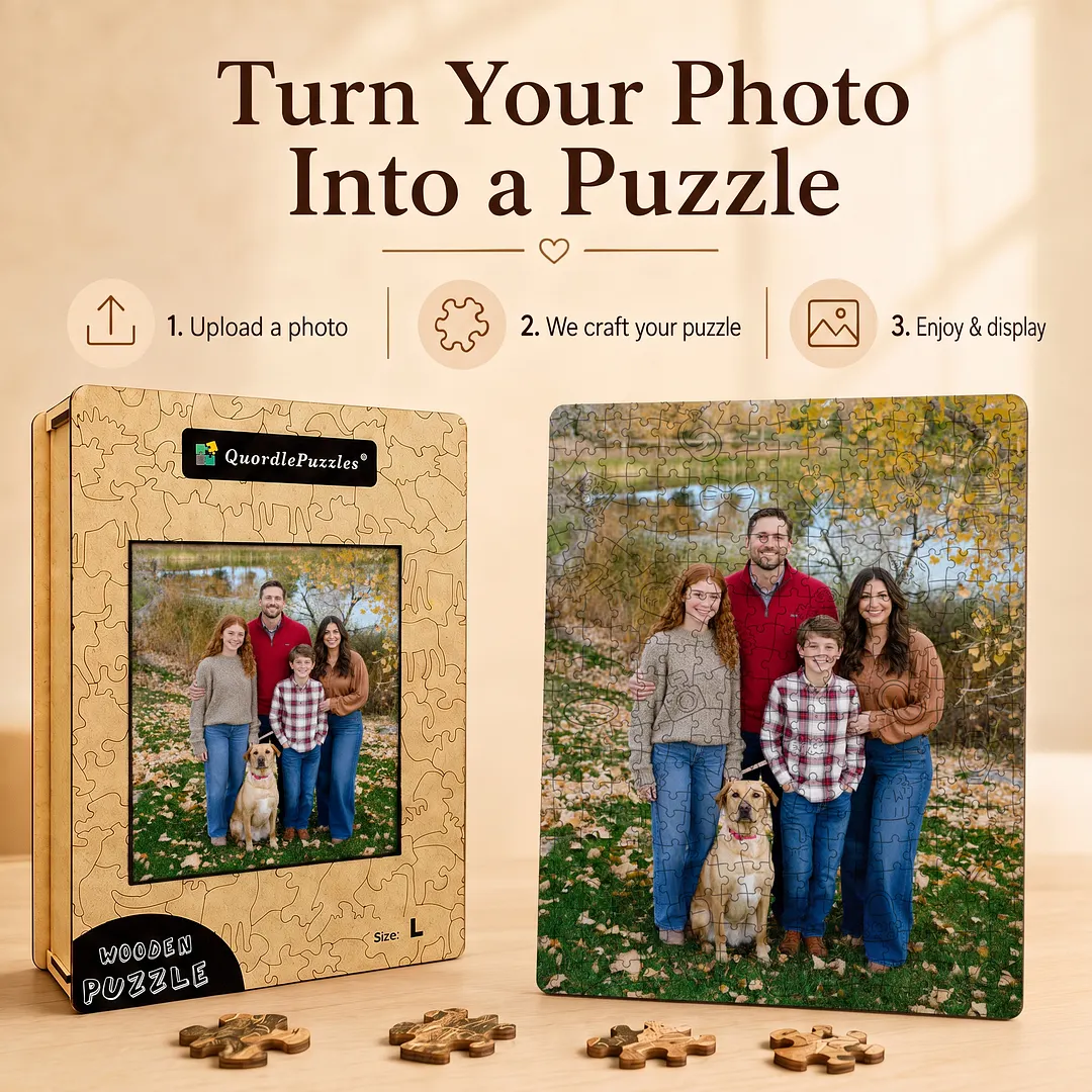 Upload photo custom wooden jigsaw puzzle